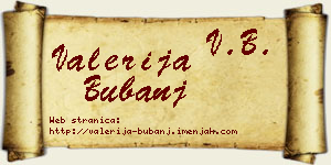 Valerija Bubanj vizit kartica